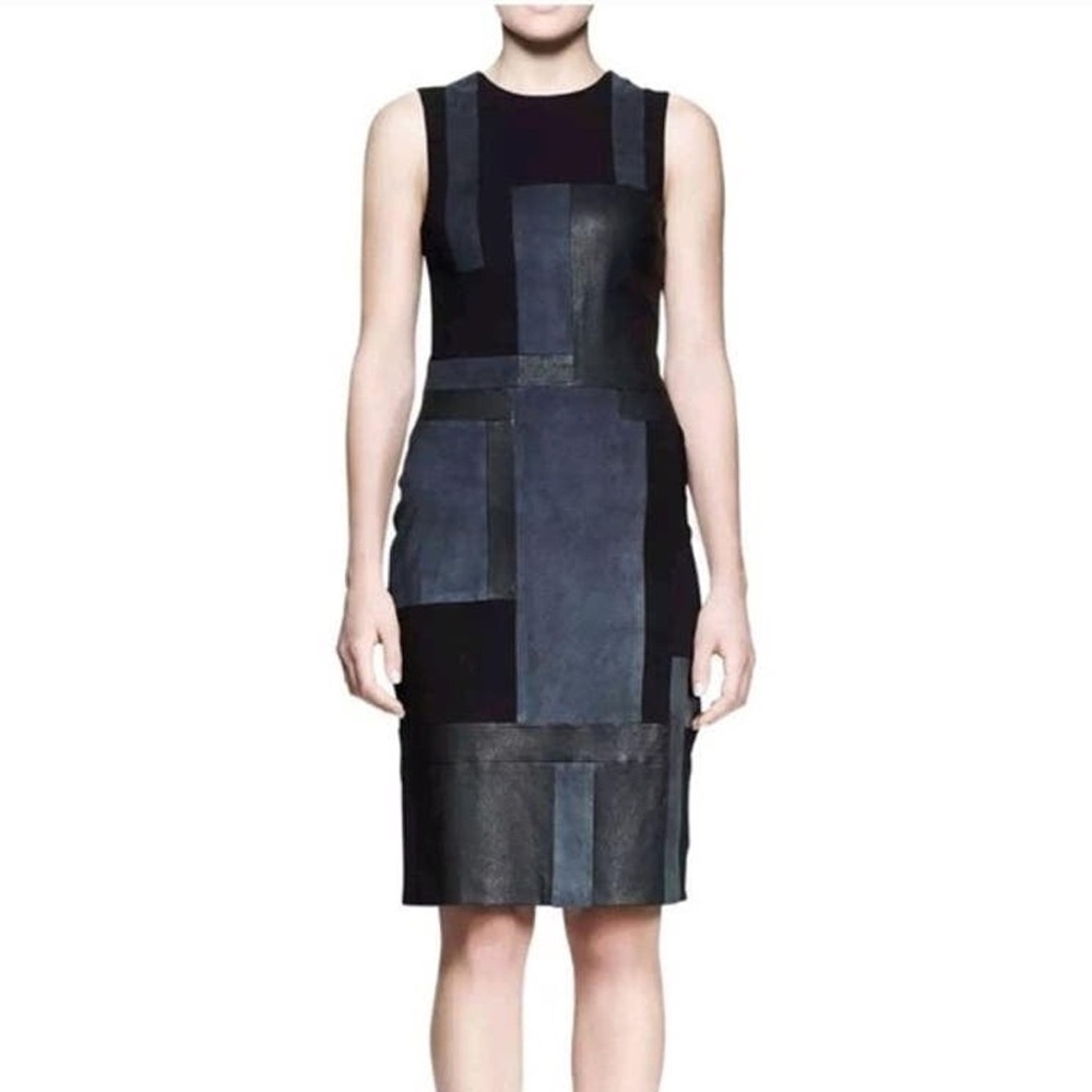 A.L.C. Leather Suede Sheath Dress